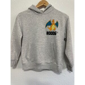 Zara Kids Pokemon Charizard Gray Hoodie Sweatshirt Size 9-10 140cm